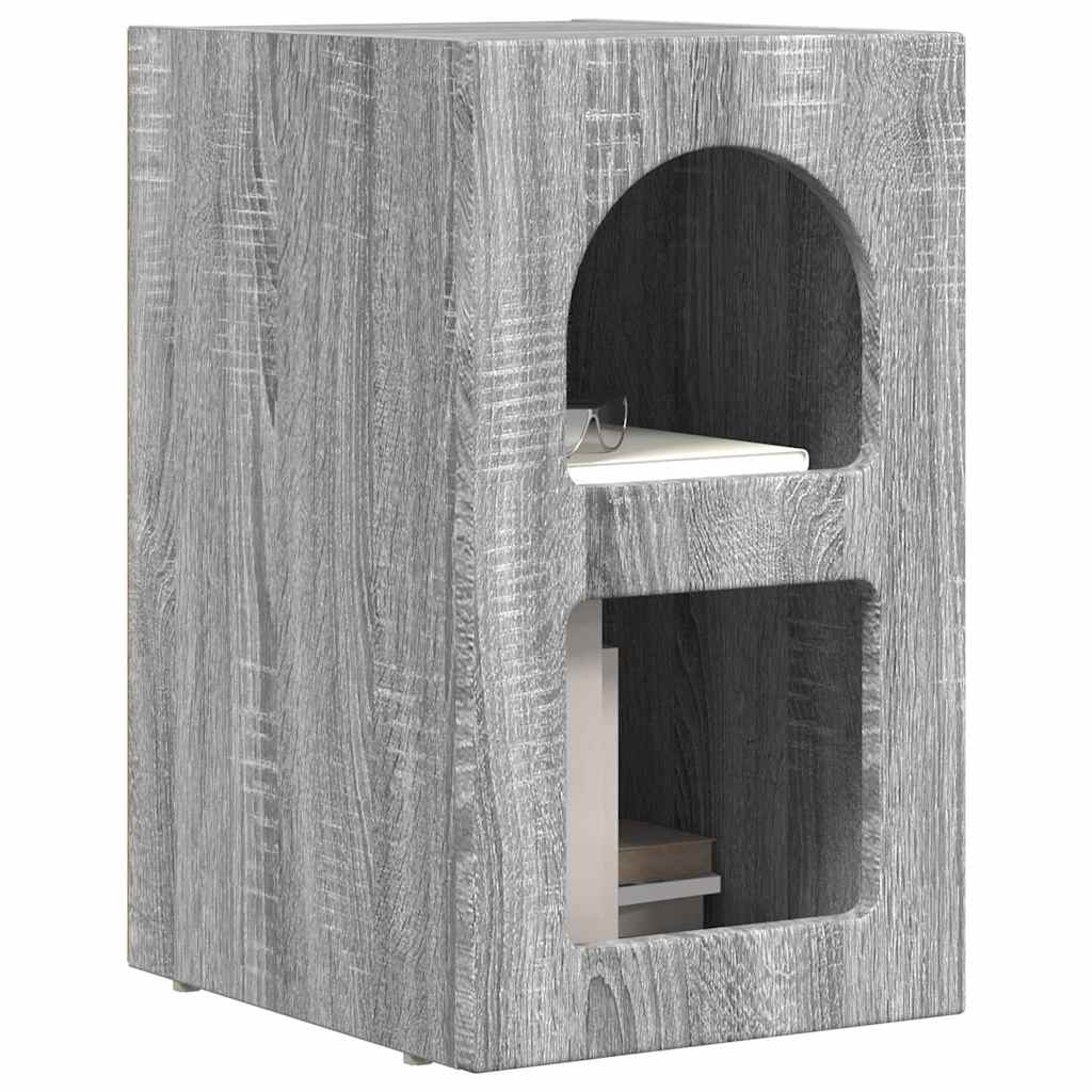 Bedside Table ELST 2 pcs Grey Sonoma 29.5 x 33.5 x 50 cm