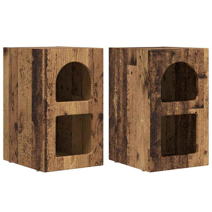 Bedside Table ELST 2 pcs Old Wood 29.5 x 33.5 x 50 cm