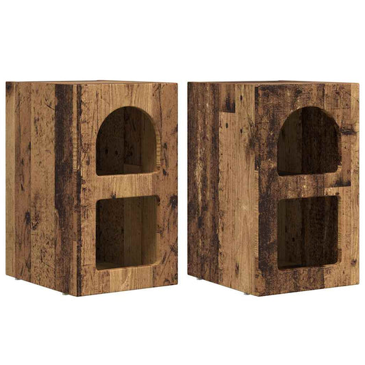 Bedside Table ELST 2 pcs Old Wood 29.5 x 33.5 x 50 cm