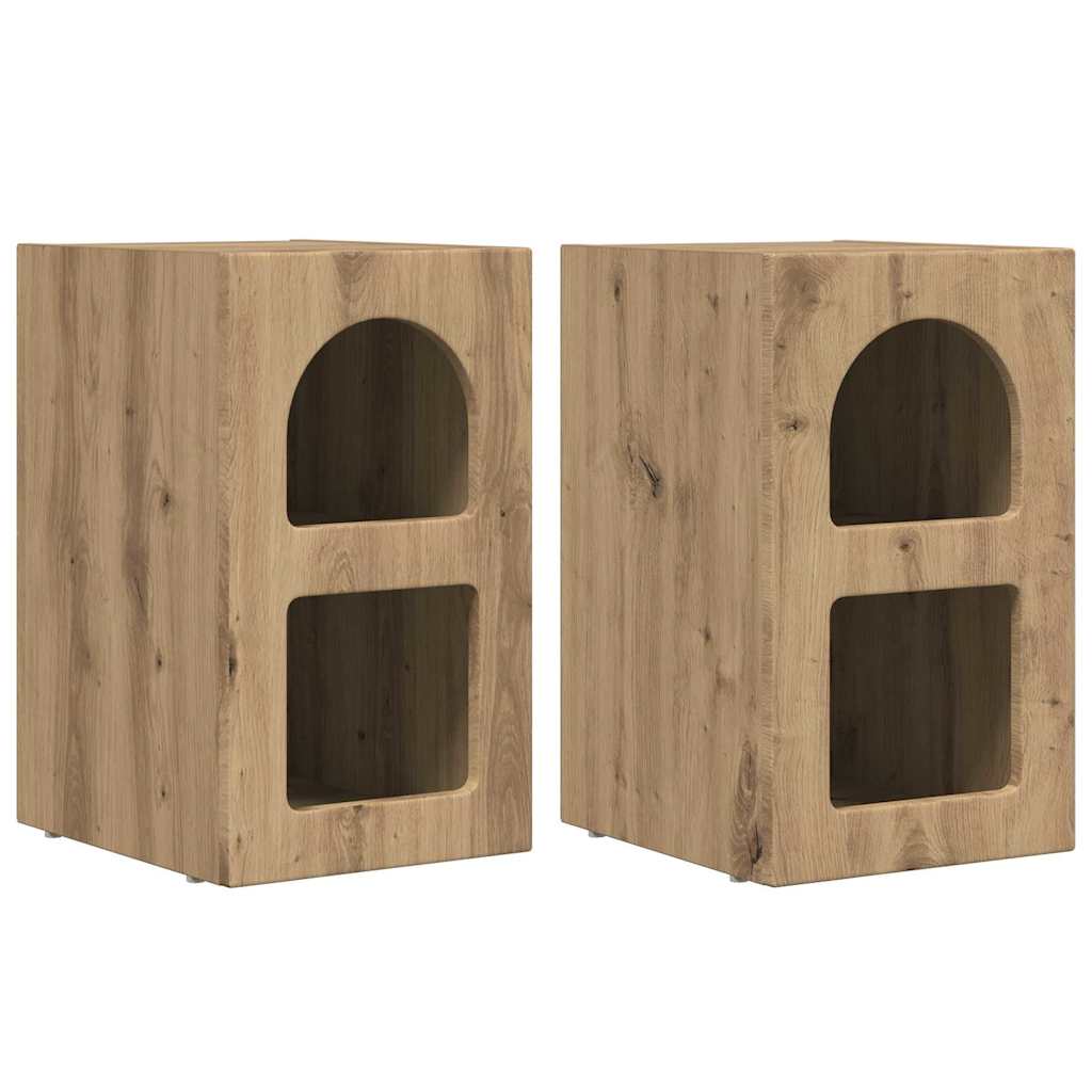 Bedside Table ELST 2 pcs Artisan Oak 29.5 x 33.5 x 50 cm