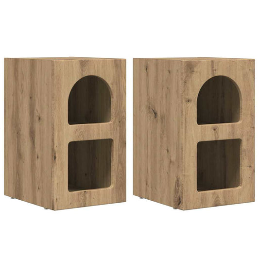 Bedside Table ELST 2 pcs Artisan Oak 29.5 x 33.5 x 50 cm