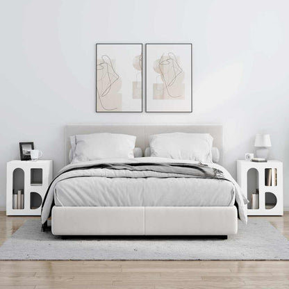 Bedside Table 2 pcs White 40 x 35 x 50 cm Engineered Wood