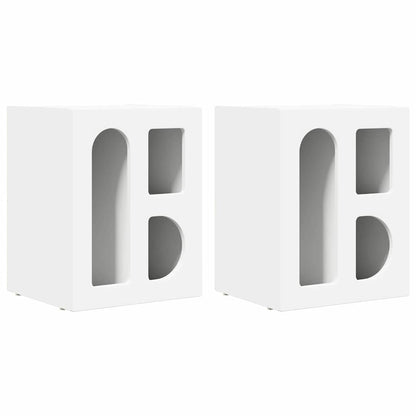 Bedside Table 2 pcs White 40 x 35 x 50 cm Engineered Wood