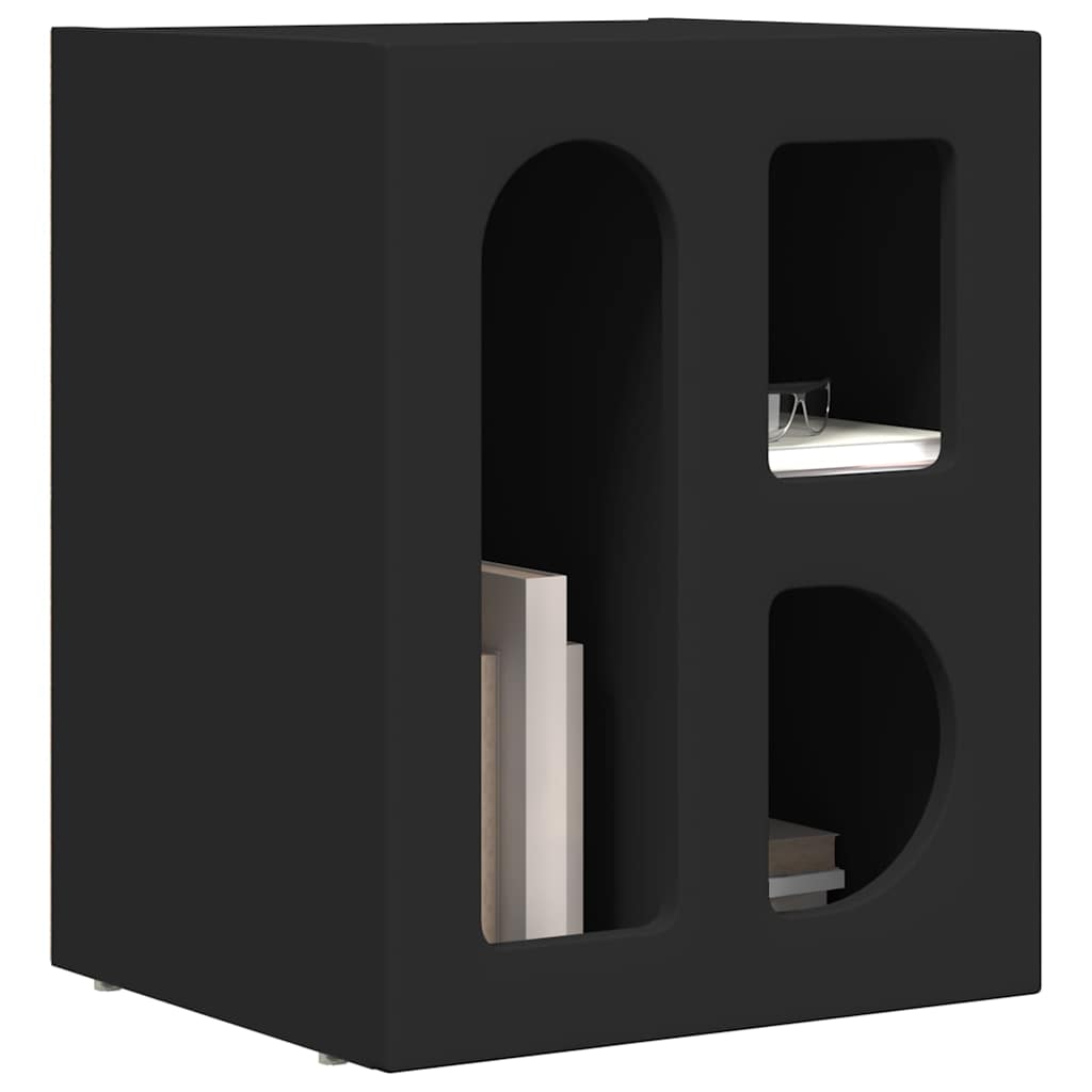 Bedside Table ELST Black 40 x 35 x 50 cm Engineered Wood