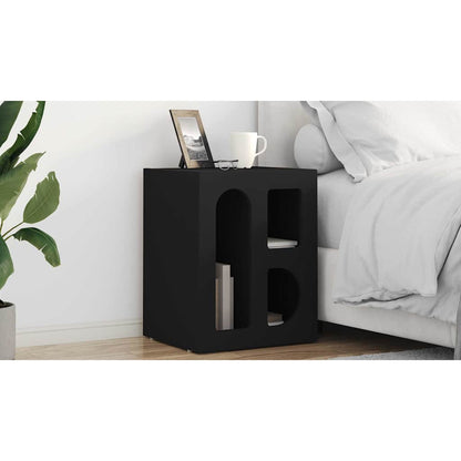 Bedside Table ELST 2 pcs Black 40 x 35 x 50 cm Engineered Wood