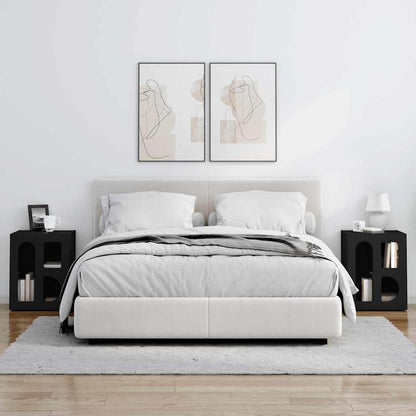 Bedside Table 2 pcs Black 40 x 35 x 50 cm Engineered Wood