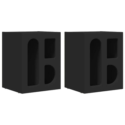 Bedside Table 2 pcs Black 40 x 35 x 50 cm Engineered Wood