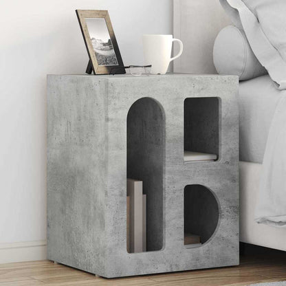 Bedside Table ELST Concrete Grey 40 x 35 x 50 cm
