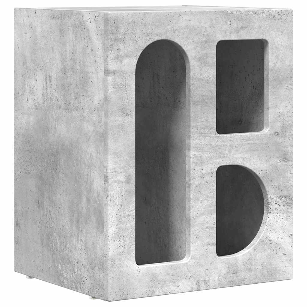 Bedside Table ELST Concrete Grey 40 x 35 x 50 cm