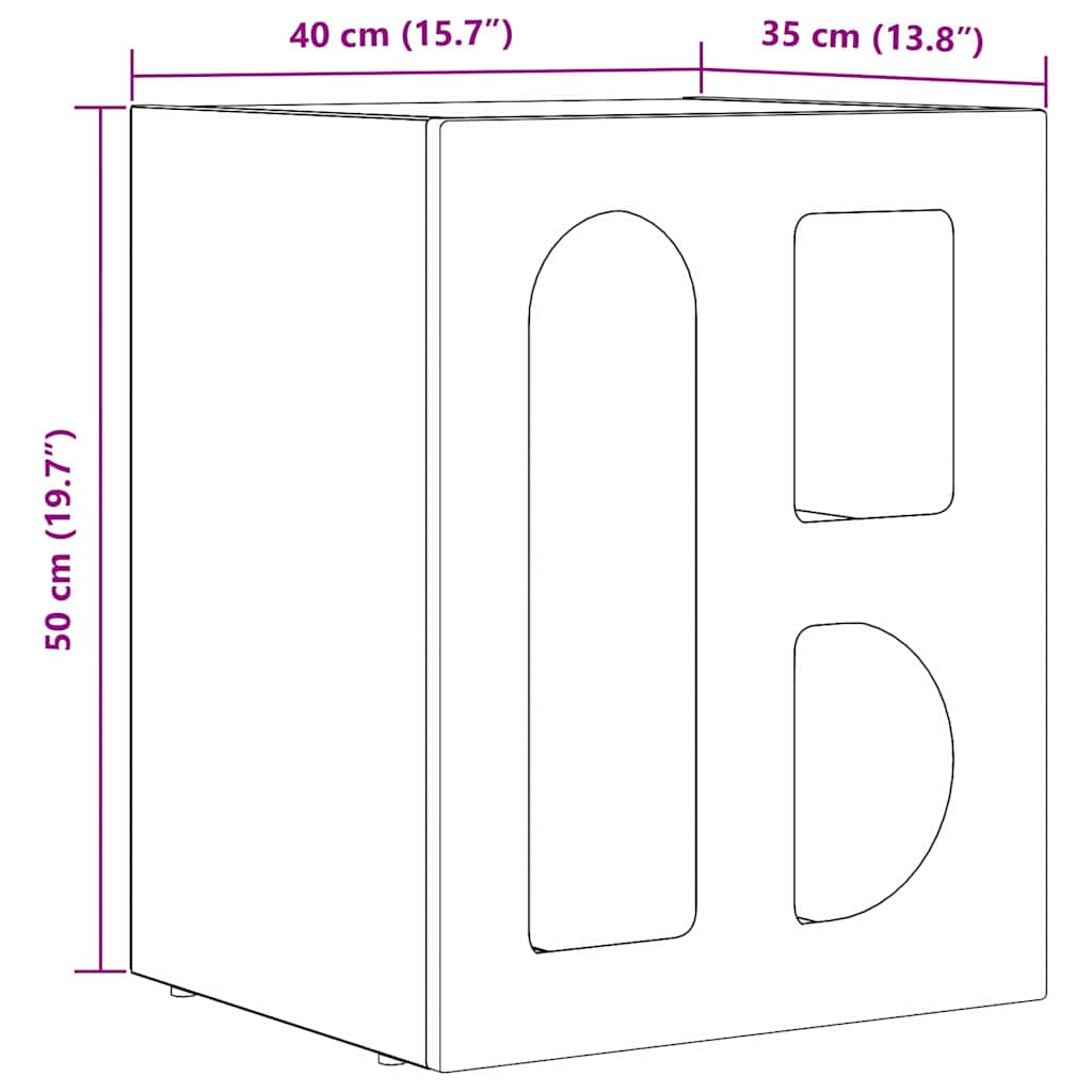 Bedside Table ELST Concrete Grey 40 x 35 x 50 cm