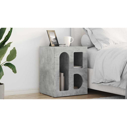 Bedside Table ELST 2 pcs Concrete Grey 40 x 35 x 50 cm