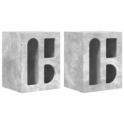 Bedside Table ELST 2 pcs Concrete Grey 40 x 35 x 50 cm