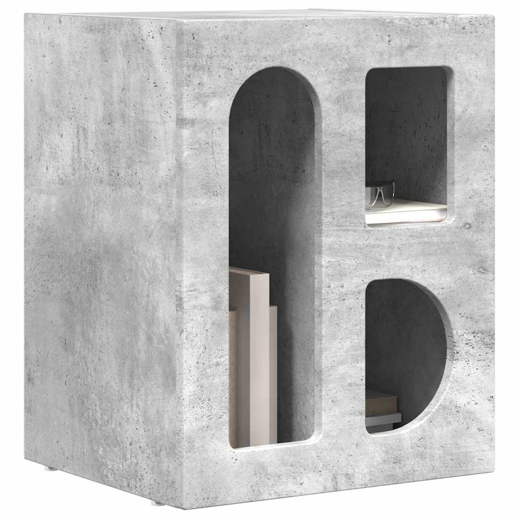 Bedside Table ELST 2 pcs Concrete Grey 40 x 35 x 50 cm