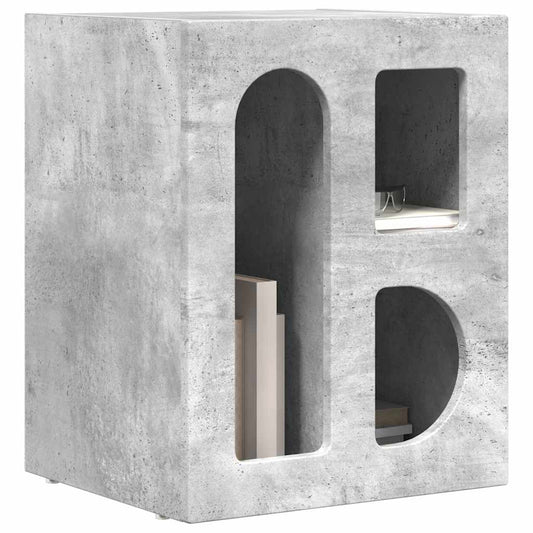 Bedside Table ELST 2 pcs Concrete Grey 40 x 35 x 50 cm