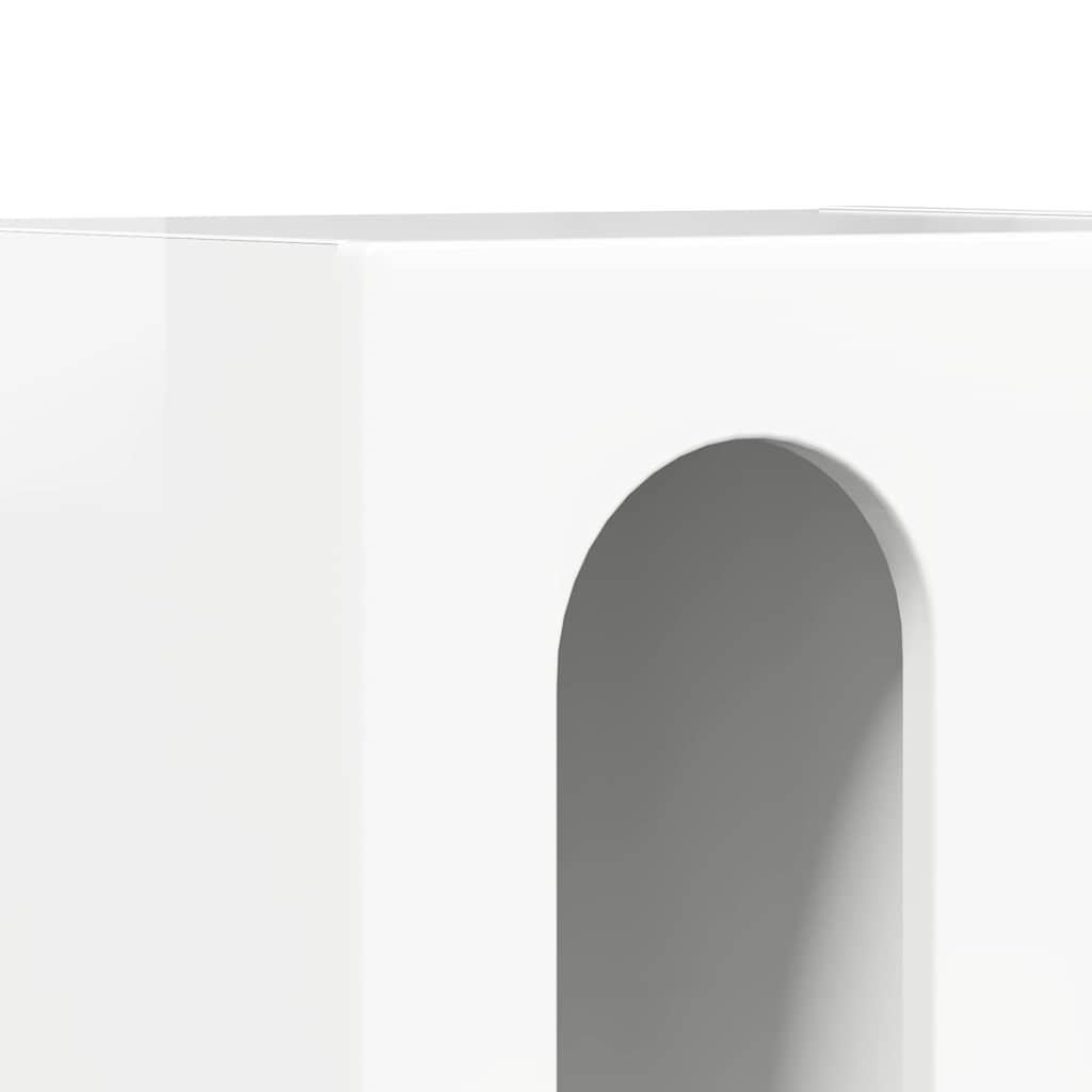 Bedside Table High Gloss White 40 x 35 x 50 cm Engineered Wood