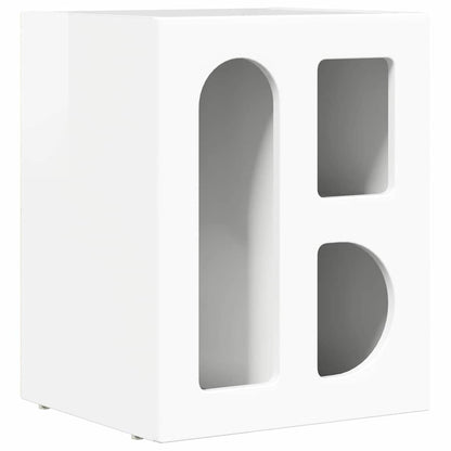 Bedside Table High Gloss White 40 x 35 x 50 cm Engineered Wood