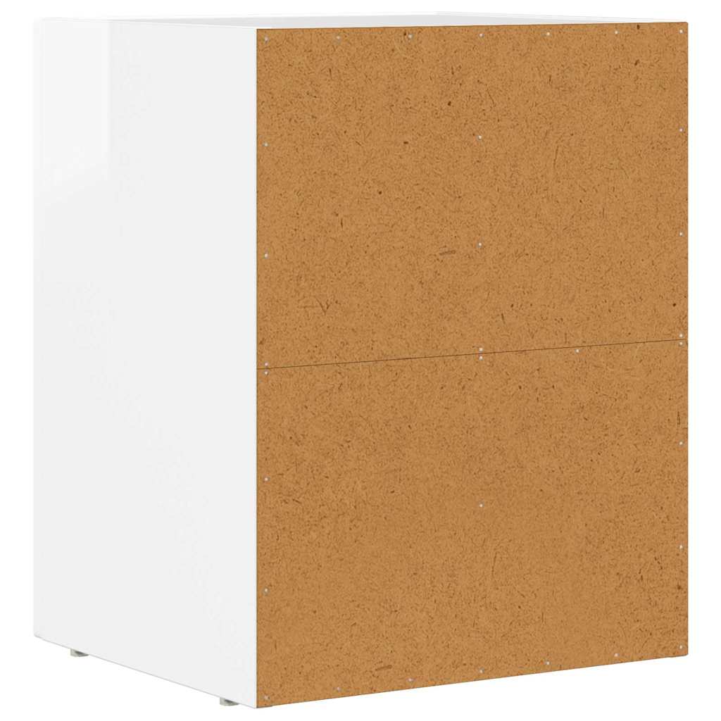 Bedside Table High Gloss White 40 x 35 x 50 cm Engineered Wood