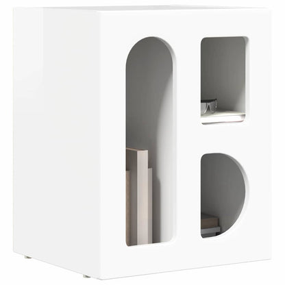 Bedside Table ELST High Gloss White 40 x 35 x 50 cm