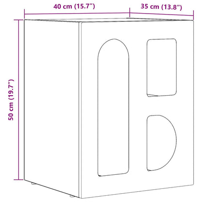 Bedside Table ELST High Gloss White 40 x 35 x 50 cm