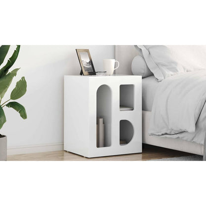Bedside Table ELST 2 pcs High Gloss White 40 x 35 x 50 cm