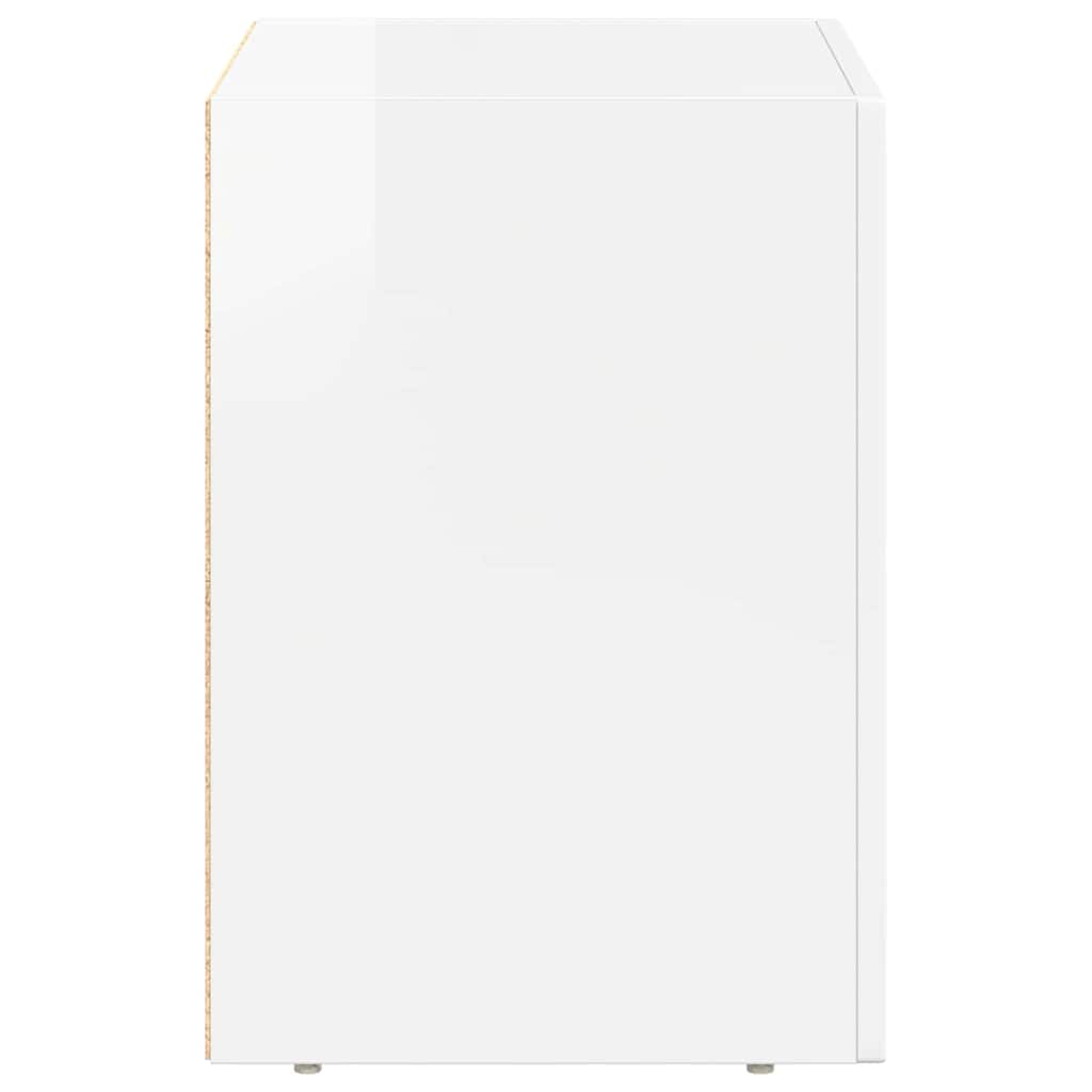 Bedside Table ELST 2 pcs High Gloss White 40 x 35 x 50 cm