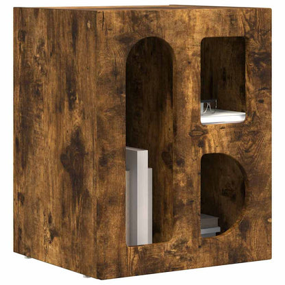 Bedside Table ELST Smoked Oak 40 x 35 x 50 cm Engineered Wood