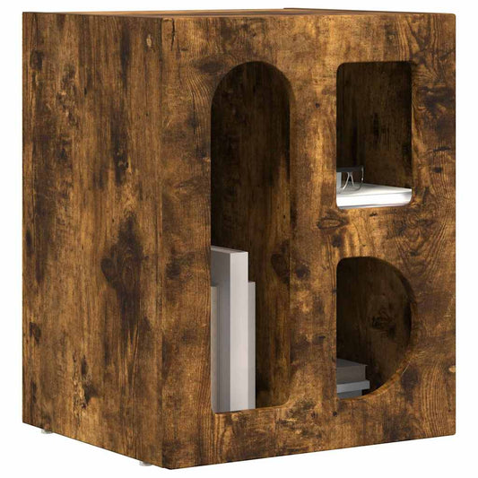 Bedside Table ELST 2 pcs Smoked Oak 40 x 35 x 50 cm
