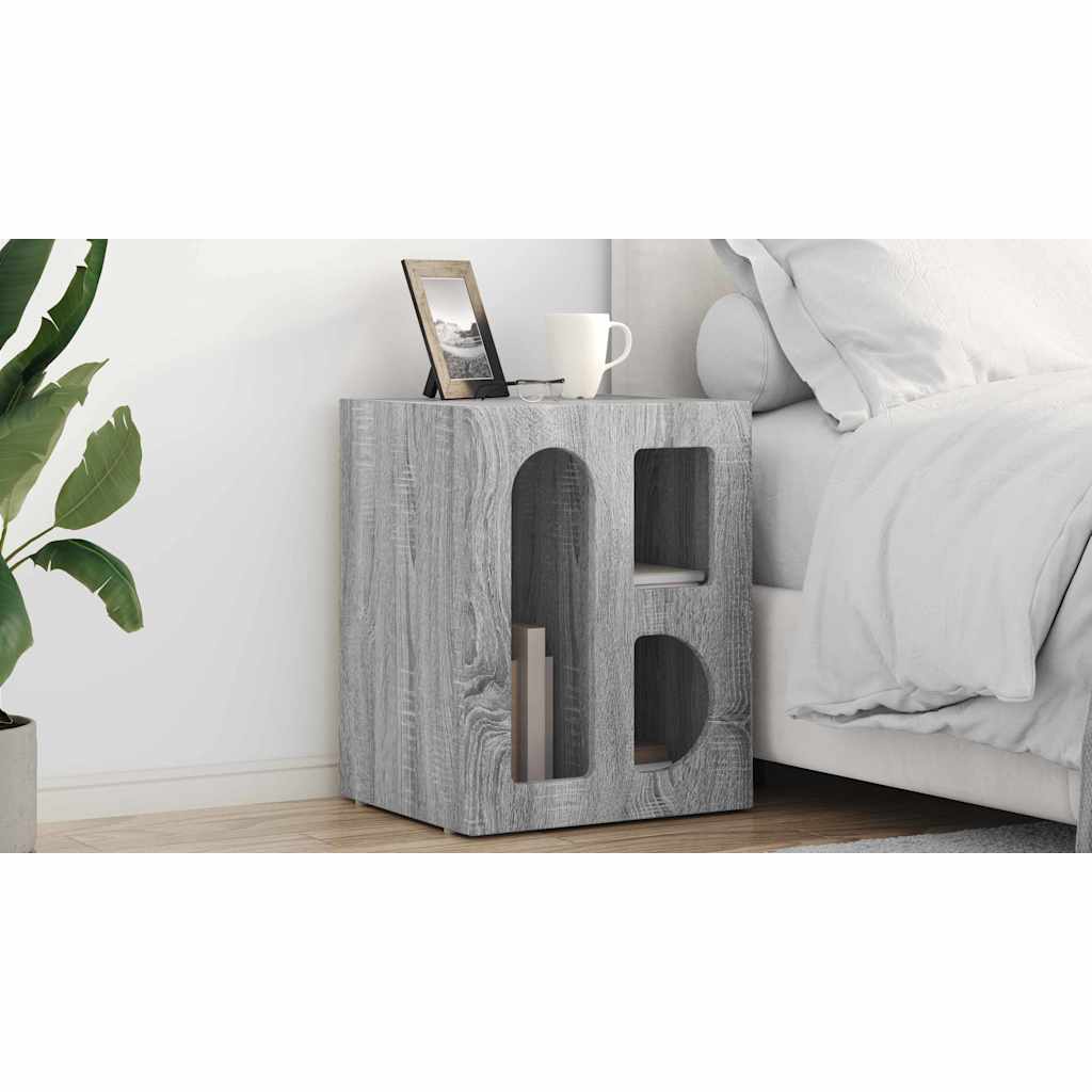 Bedside Table ELST Grey Sonoma 40 x 35 x 50 cm Engineered Wood