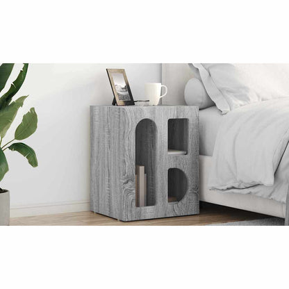 Bedside Table ELST Grey Sonoma 40 x 35 x 50 cm Engineered Wood