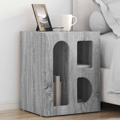 Bedside Table ELST Grey Sonoma 40 x 35 x 50 cm Engineered Wood