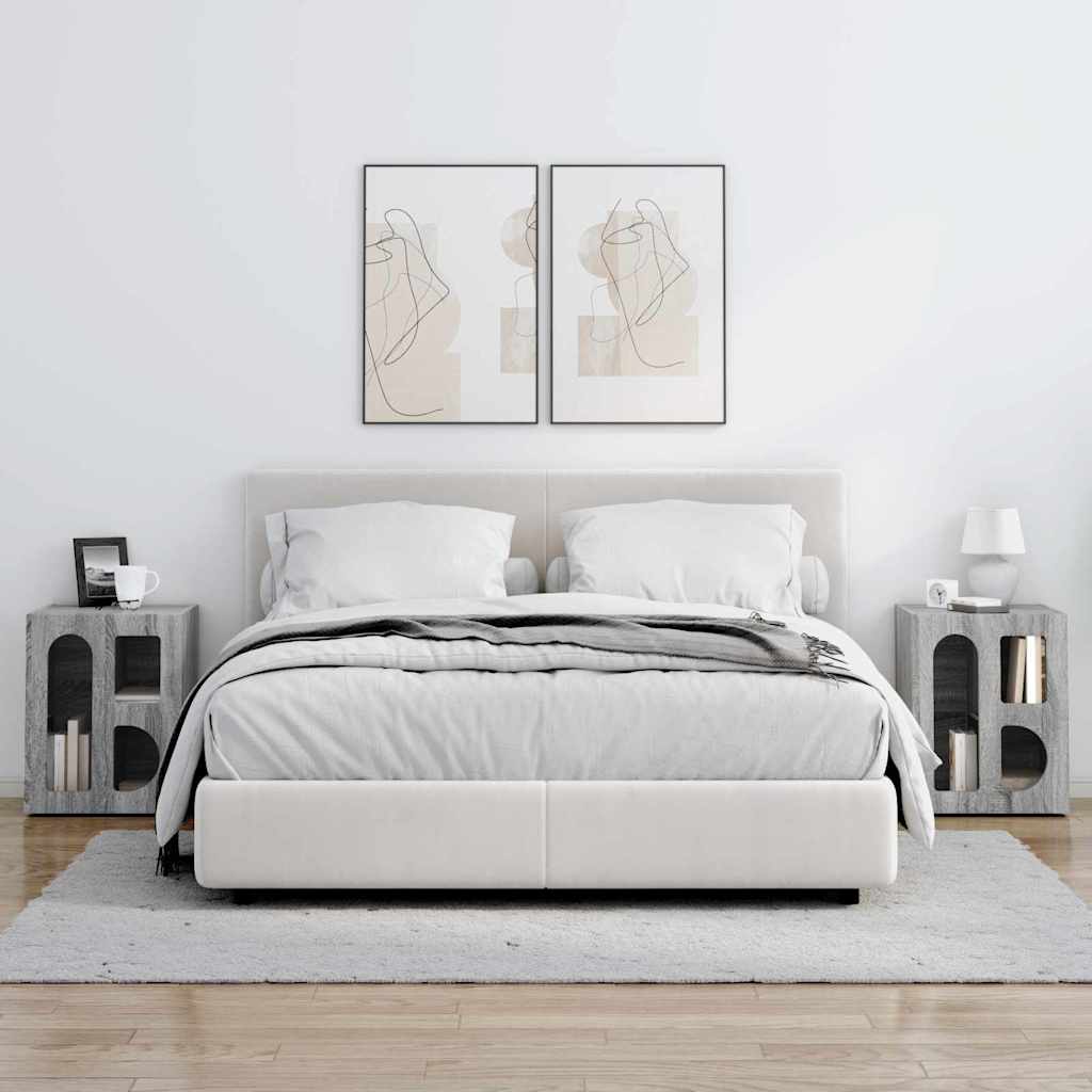 Bedside Table 2 pcs Grey Sonoma 40 x 35 x 50 cm Engineered Wood