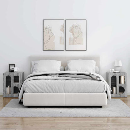 Bedside Table 2 pcs Grey Sonoma 40 x 35 x 50 cm Engineered Wood