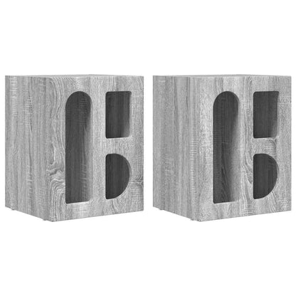 Bedside Table 2 pcs Grey Sonoma 40 x 35 x 50 cm Engineered Wood