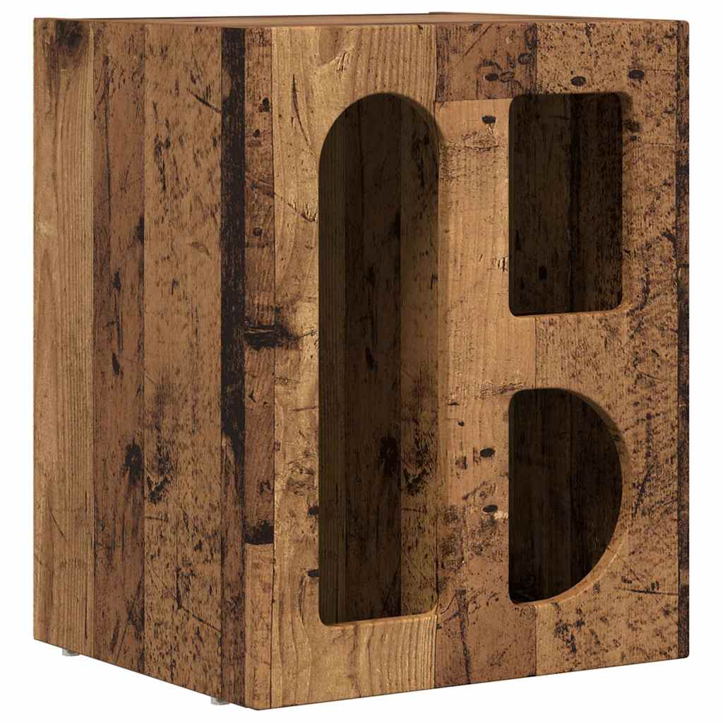 Bedside Table ELST 2 pcs Old Wood 40 x 35 x 50 cm
