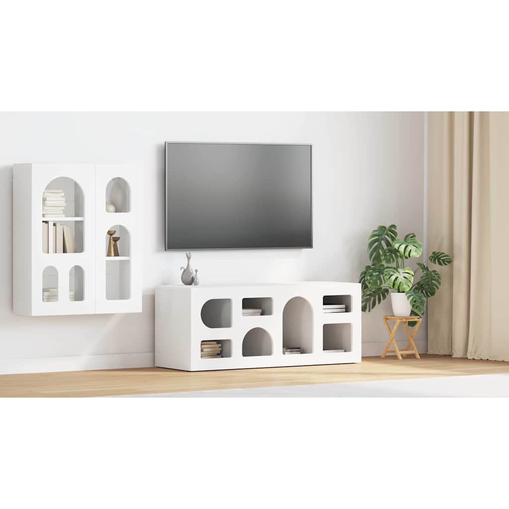 TV Cabinet ELST 100 x 35 x 40 cm White Engineered Wood