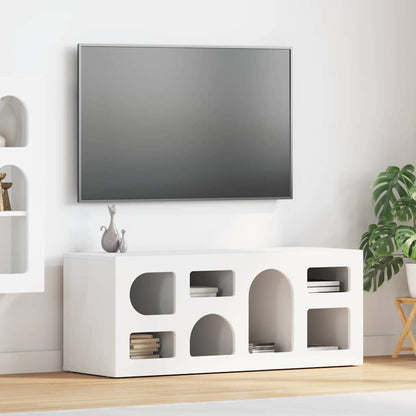 TV Cabinet ELST 100 x 35 x 40 cm White Engineered Wood