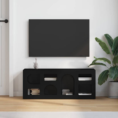 TV Cabinet ELST 100 x 35 x 40 cm Black Engineered Wood