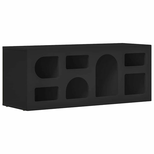 TV Cabinet ELST 100 x 35 x 40 cm Black Engineered Wood