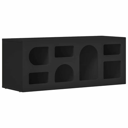 TV Cabinet ELST 100 x 35 x 40 cm Black Engineered Wood