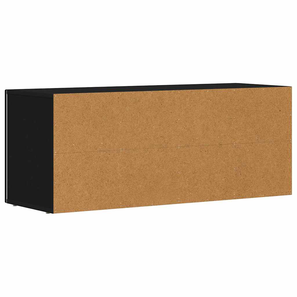 TV Cabinet ELST 100 x 35 x 40 cm Black Engineered Wood