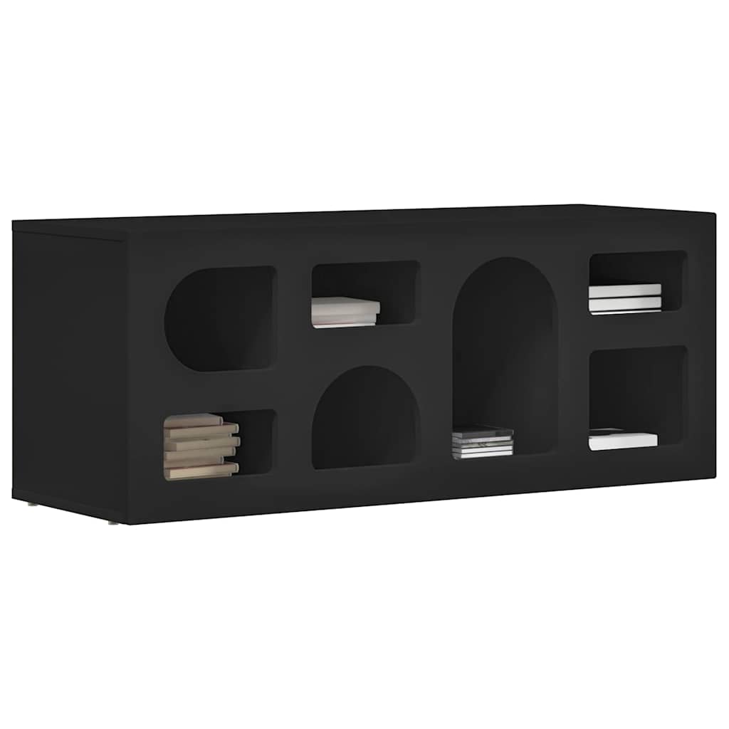 TV Cabinet ELST 100 x 35 x 40 cm Black Engineered Wood