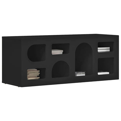 TV Cabinet ELST 100 x 35 x 40 cm Black Engineered Wood