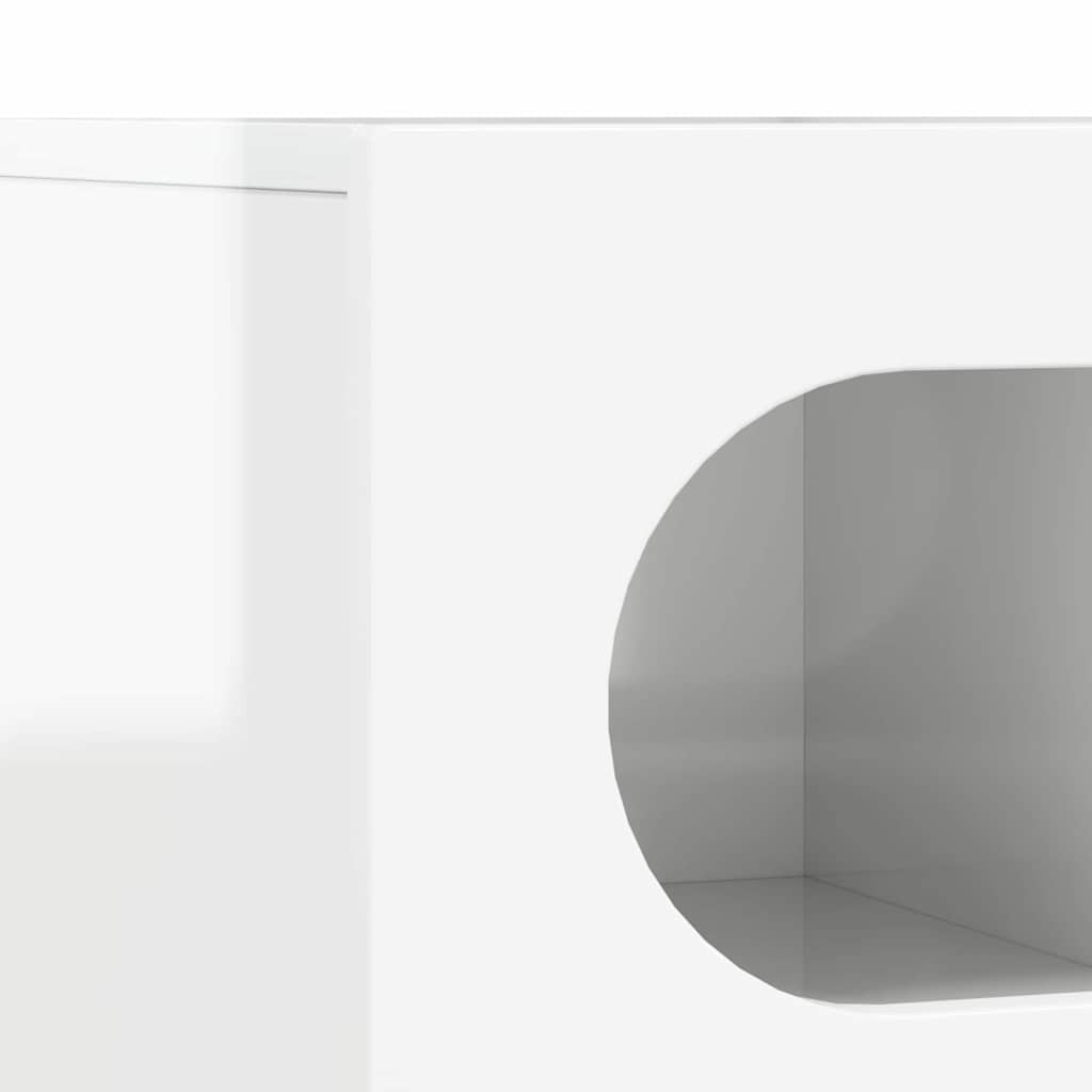 TV Cabinet ELST 100 x 35 x 40 cm High Gloss White