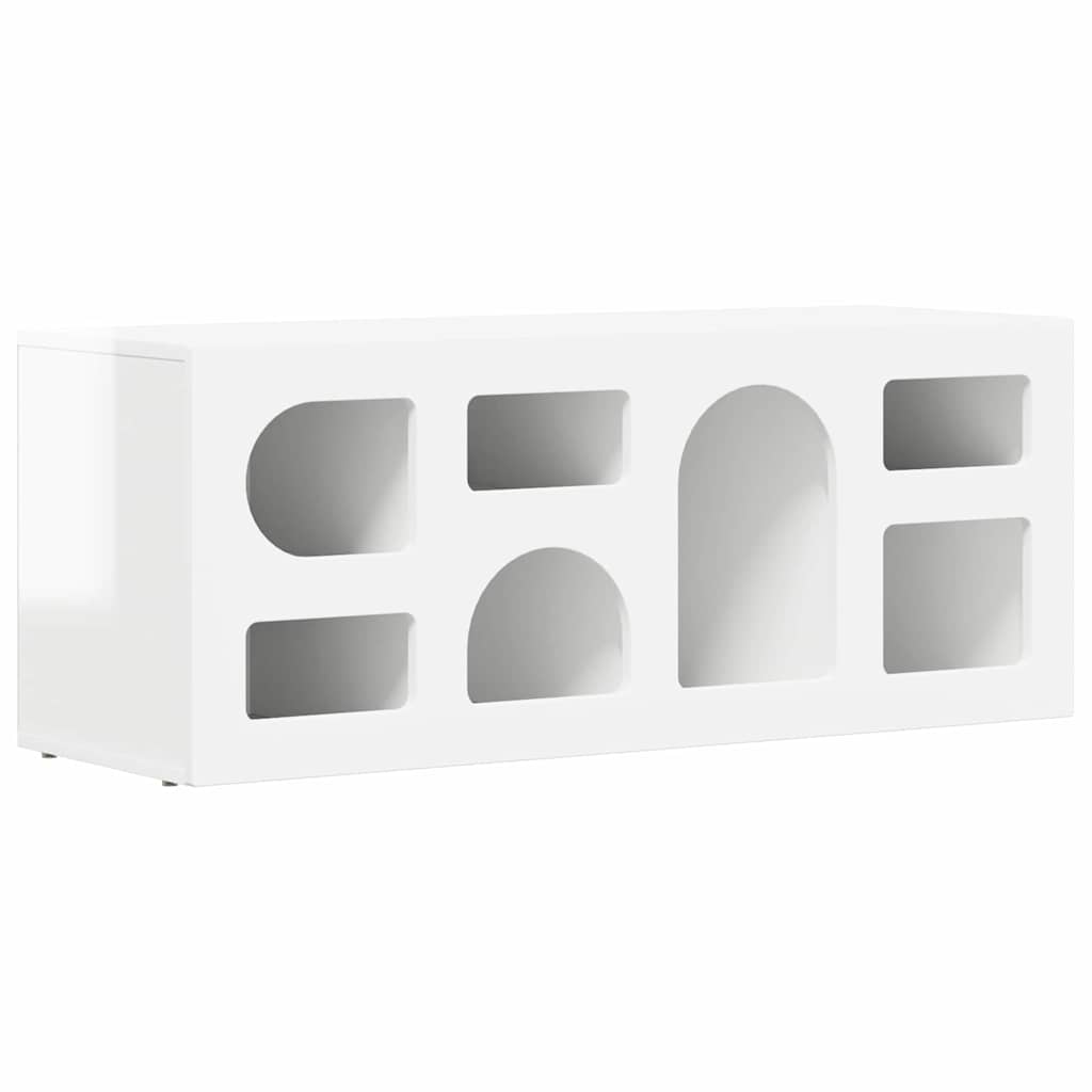 TV Cabinet ELST 100 x 35 x 40 cm High Gloss White