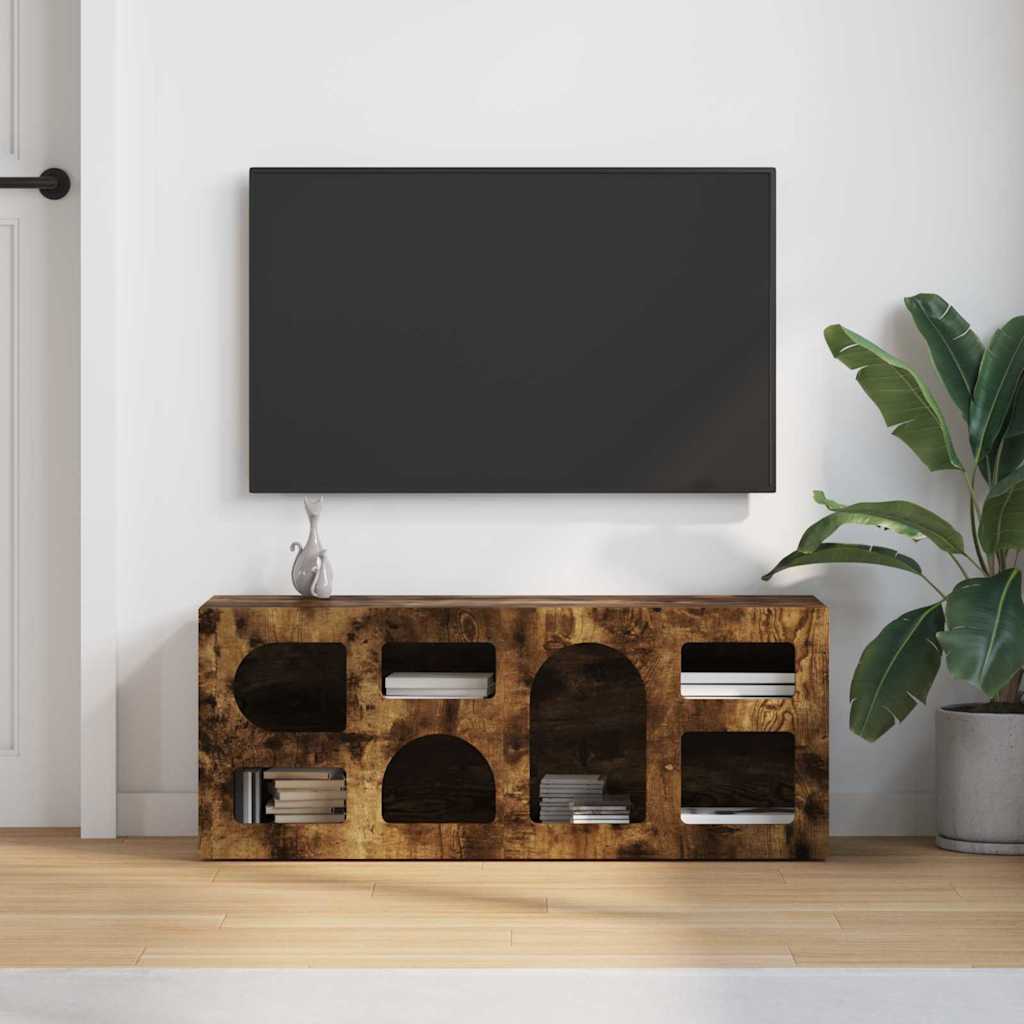TV Cabinet Smoked Oak 100 x 35 x 40 cm Engineered Wood