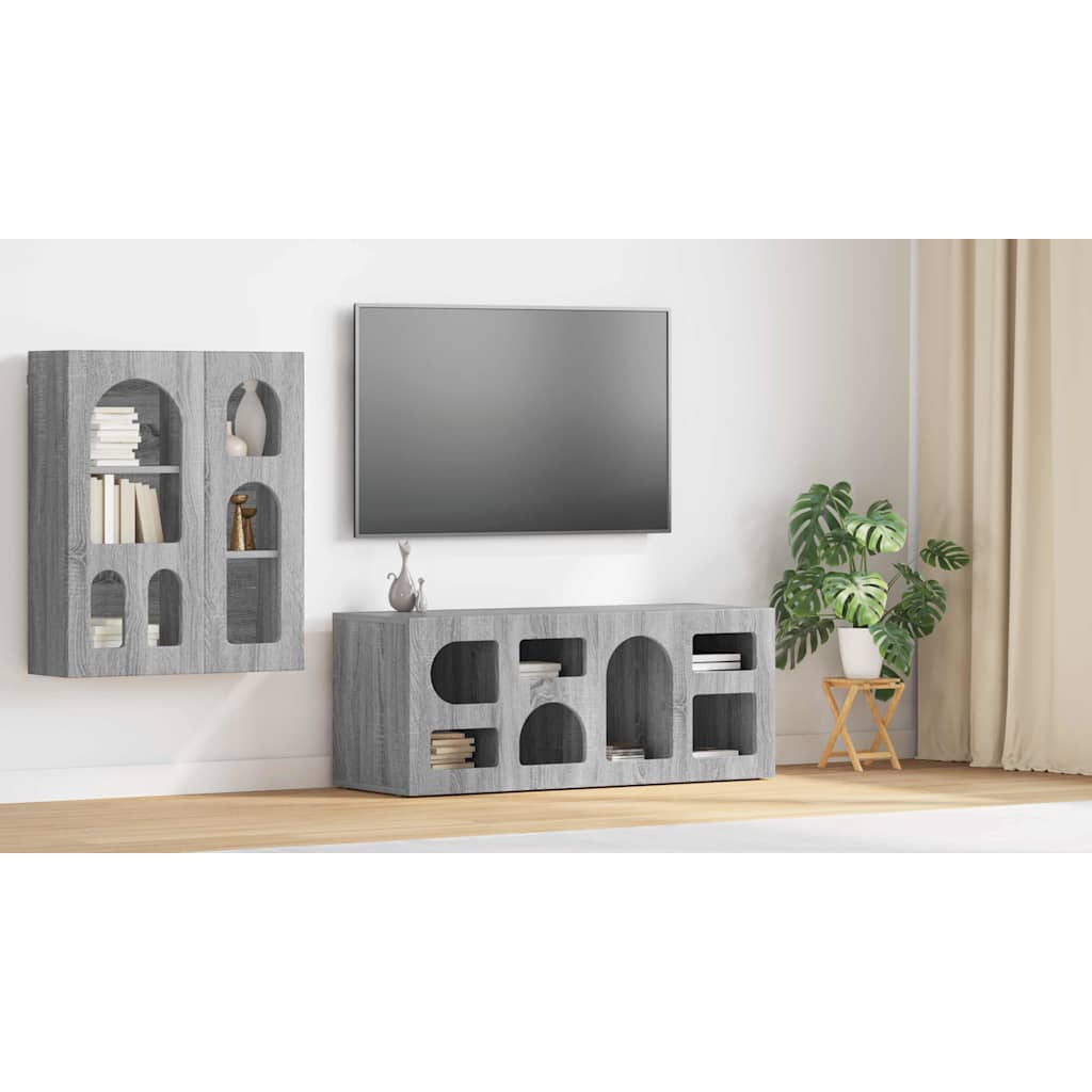 TV Cabinet ELST 100 x 35 x 40 cm Grey Sonoma Engineered Wood