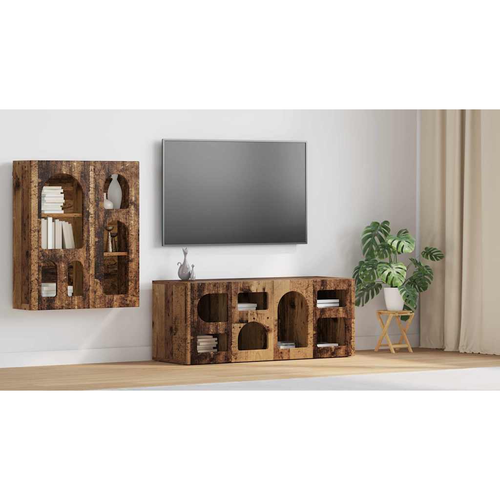 TV Cabinet ELST 100 x 35 x 40 cm Old Wood Engineered Wood