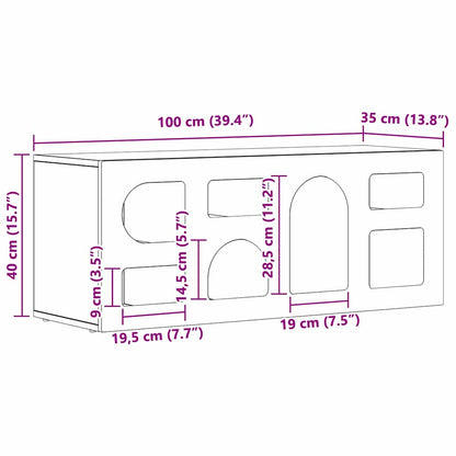 TV Cabinet Old Wood 100 x 35 x 40 cm Engineered Wood