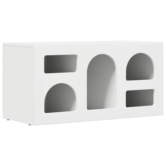TV Cabinet ELST 80 x 35 x 40 cm White Engineered Wood
