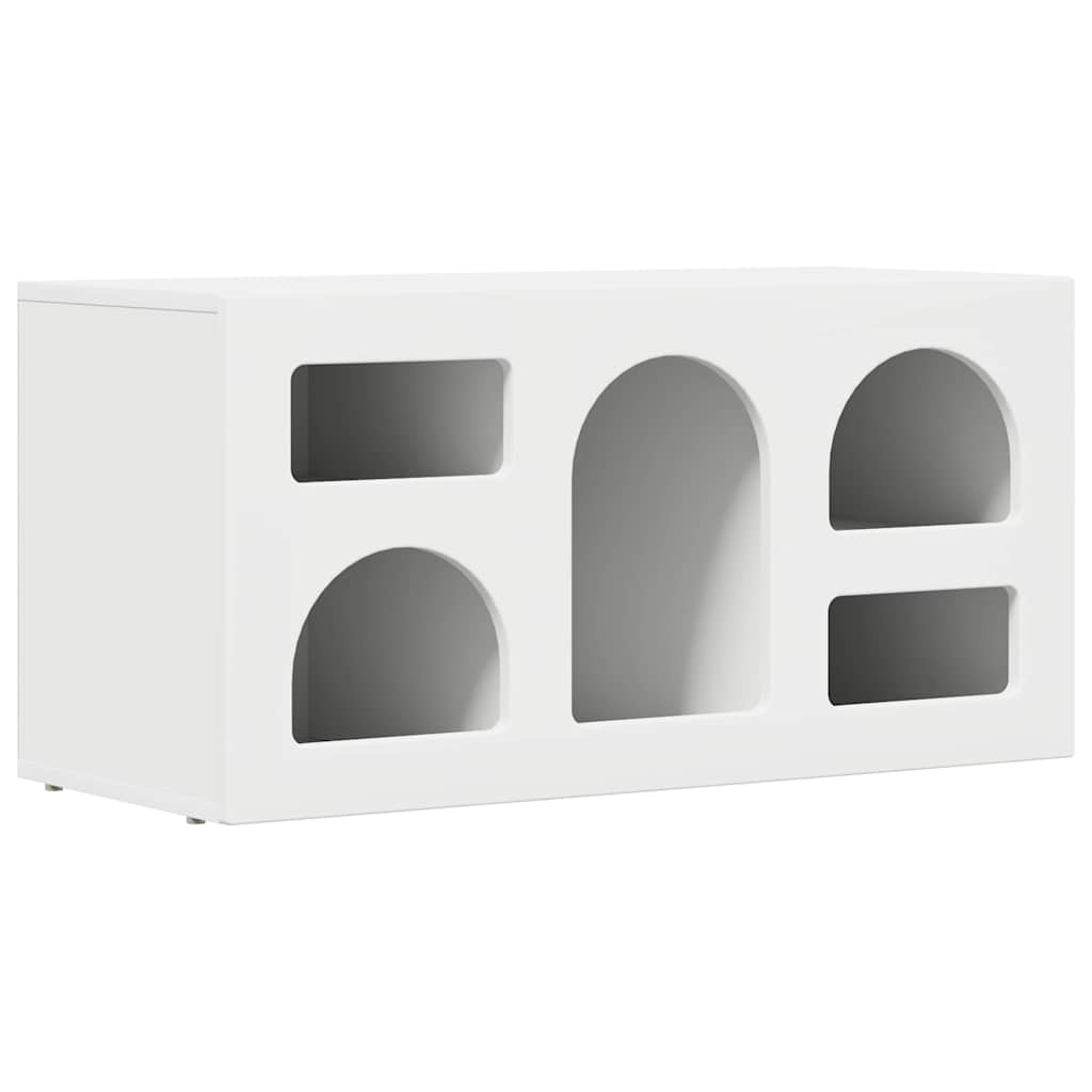 TV Cabinet ELST 80 x 35 x 40 cm White Engineered Wood